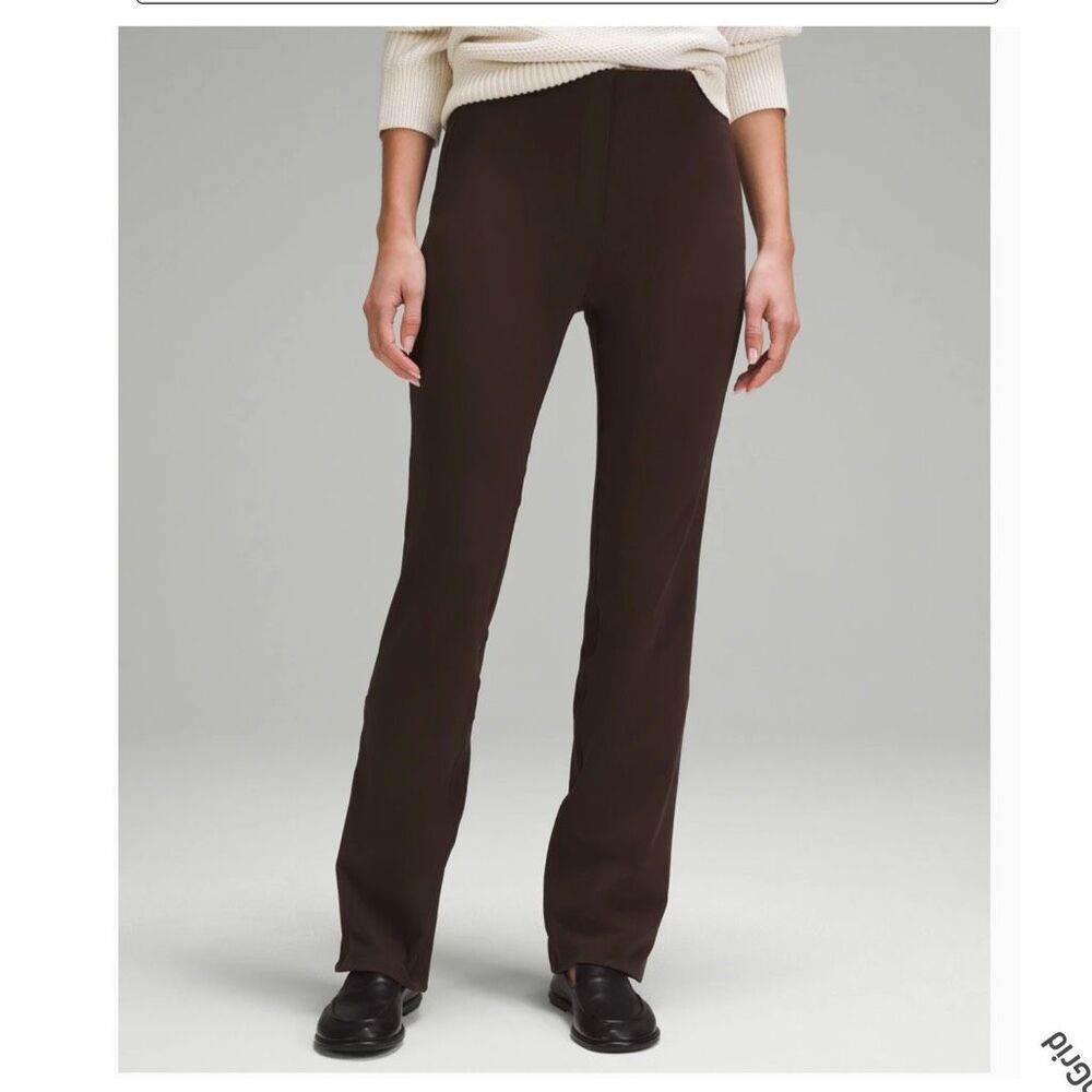 Lululemon Brown Smooth Pull On High Rise Pants Trousers 6 Women